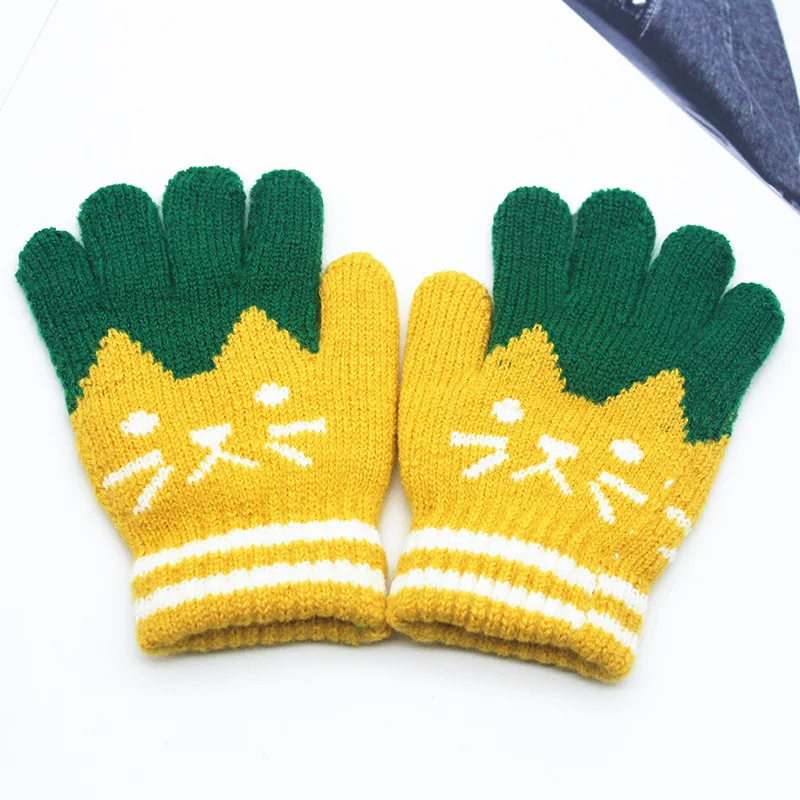 Balleenshiny ni&ntilde;o ni&ntilde;os beb&eacute; ni&ntilde;as ni&ntilde;os invierno Beb&eacute; abrigado gruesos guantes mitones m&aacute;gicos ni&ntilde;os lindos mitones guantes dedo completo-4