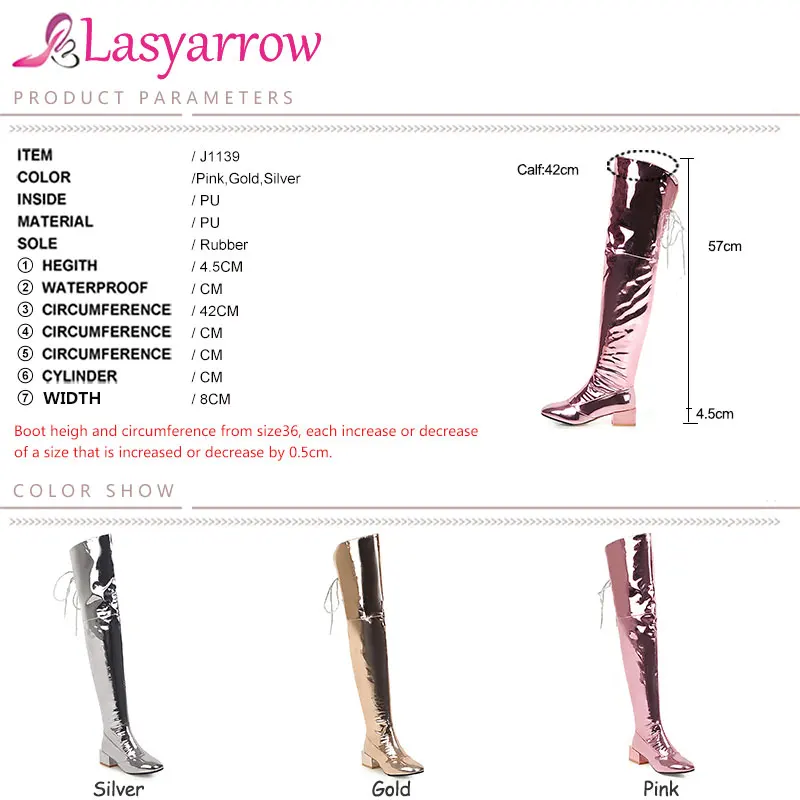 Lasyarrow/большие размеры 33-48; модные сапоги выше колена; женские сапоги на молнии с квадратным носком для выпускного вечера; ботинки с перекрестной шнуровкой; сезон осень-зима;