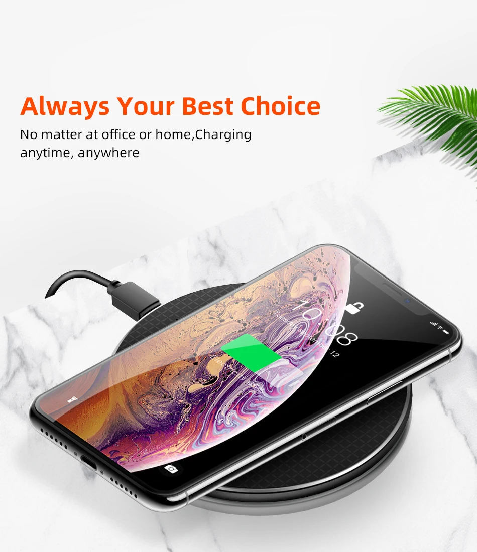 10 Вт Qi Беспроводное зарядное устройство для телефона для iPhone X XS Max беспроводной адаптер быстрой зарядки зарядное устройство для телефона беспроводной коврик для samsung huawei