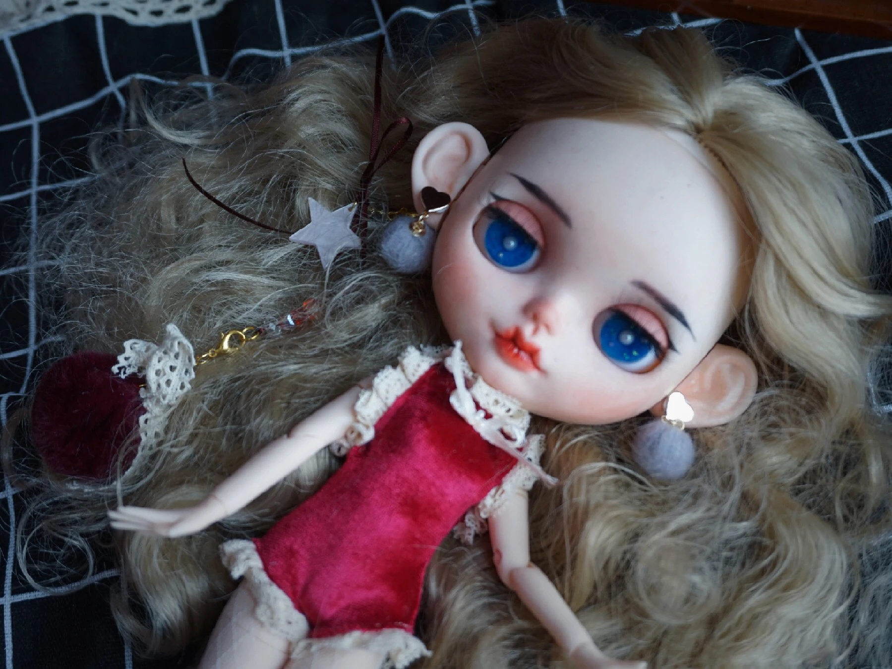 3 шт./компл. комплект из платья с кроликом ручной работы бархатное кружевное