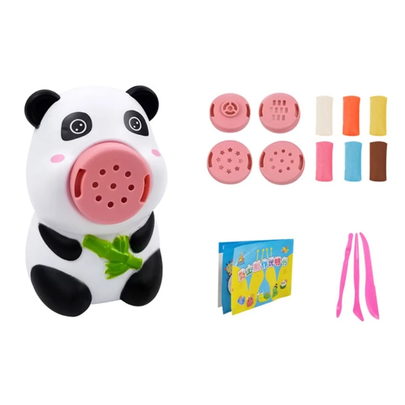 

2021 New Cute Bear Noodles Maker 3D Clay Mold Set DIY Non Toxic Plasticine Modeling Toy