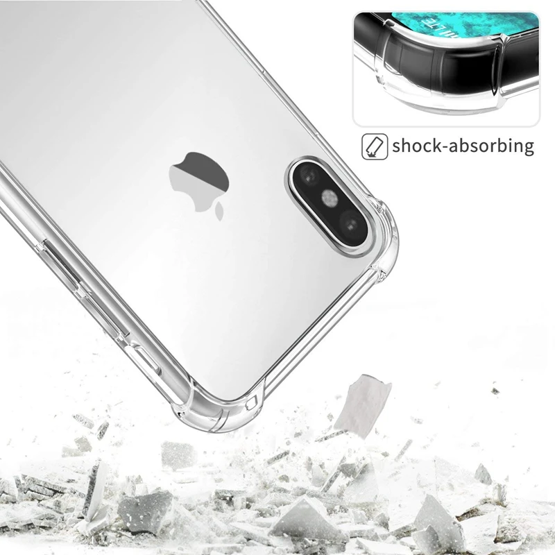 Airbag TPU Case for iphone XS MAX XR X 11 Pro 6 6s 5 5s SE 7 8 Plus Samsung S10 S10e S8 S9 Note 9 Clear Soft Cover | Мобильные