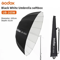 godox ub 165w 65in 165cm parabolic black white reflective umbrella studio light umbrella with black silver diffuser cover cloth