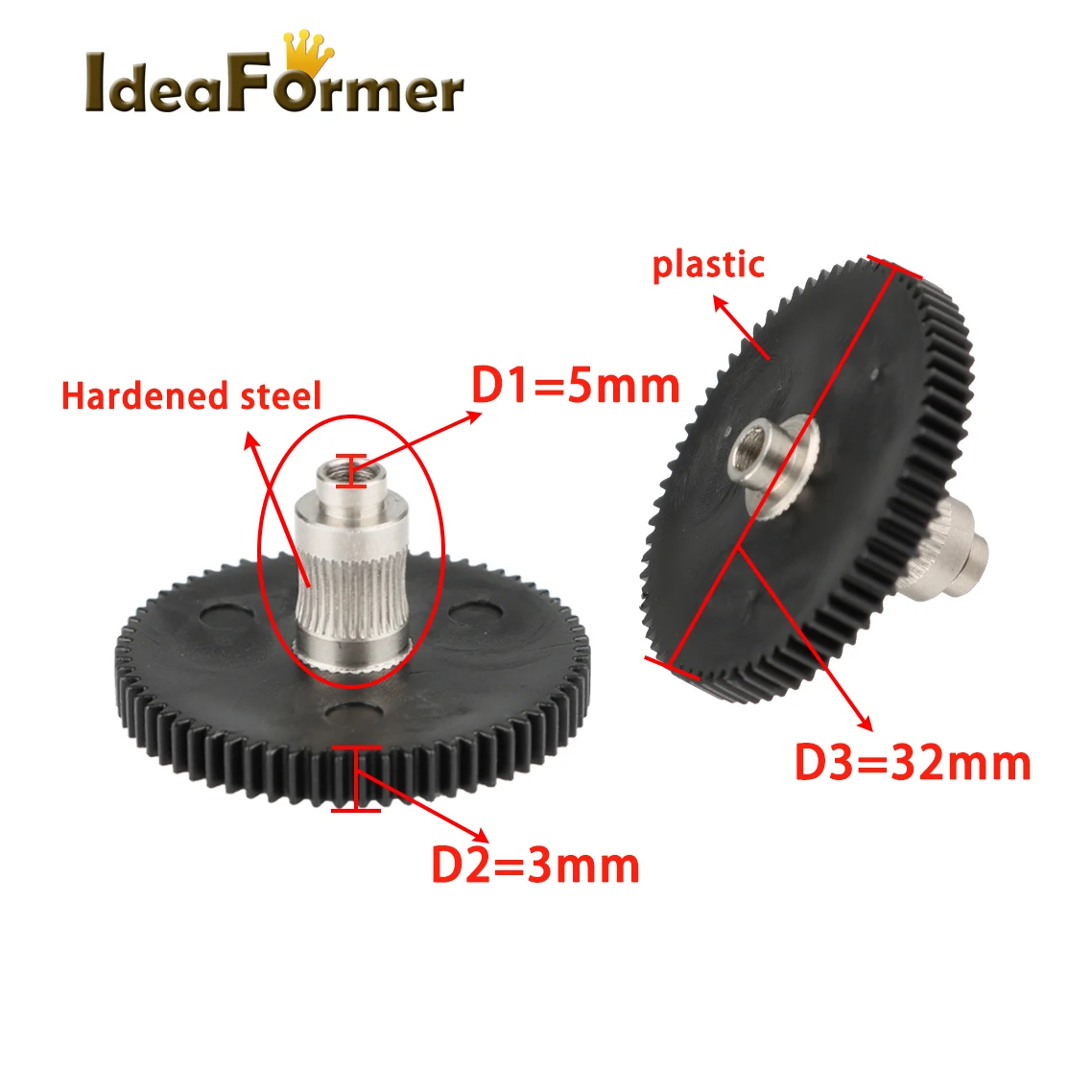 Экструдер титановый Модернизированный 1 75 мм 66 зубьев