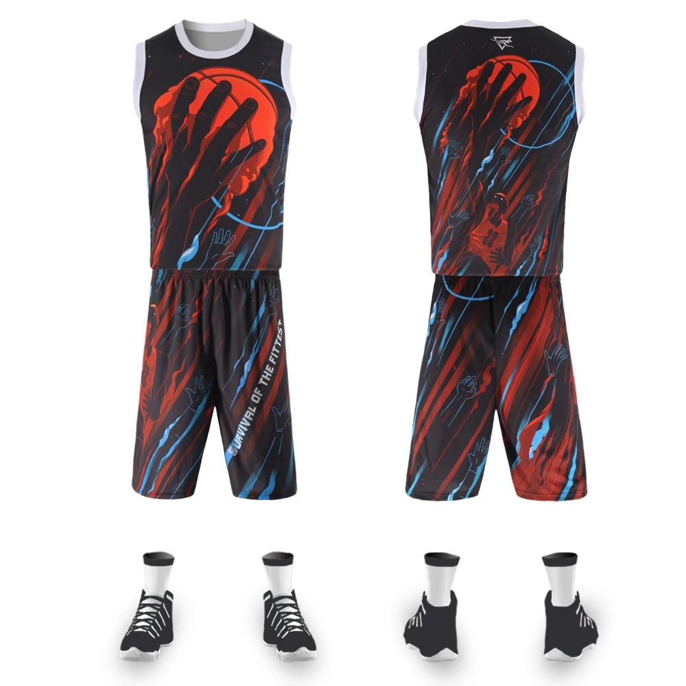 Красная Кепка SUOTF с геометрическим принтом дышащие баскетбольные рубашки без