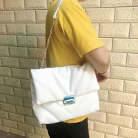 Fashion Solid Color PU Leather Crossbody Bags 2020 Designer Chains Shoulder Bag White Lady Messenger Bag Large Tote Bag Purses
