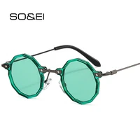 soei retro polygon small round steampunk sunglasses women fashion clear ocean lens shades uv400 men punk gradient sun glasses