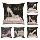 Модная винтажная Современная декоративная подушка из полиэстера и хлопка, чехол, наволочка, покрывающее сиденье, автомобильное кресло на высоком каблуке, приблизительно CR106