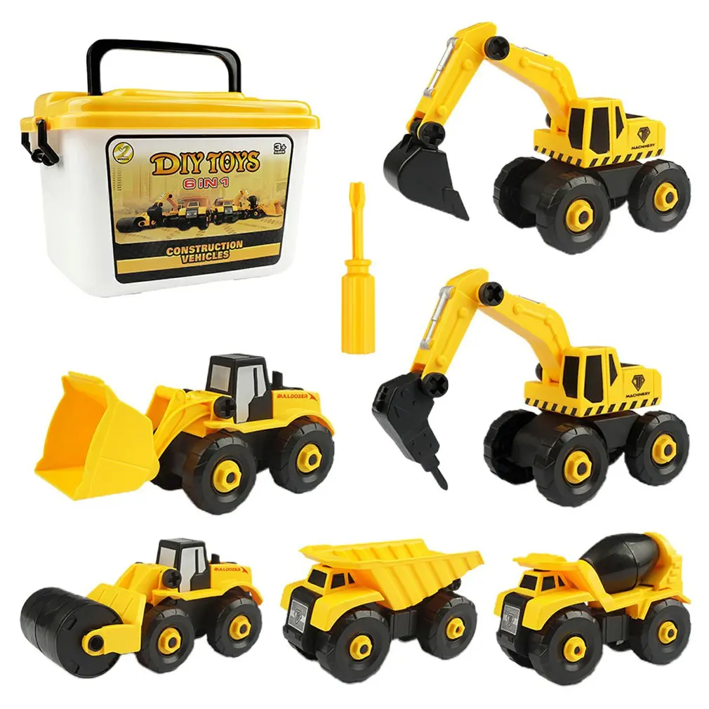 

Children's Sandbox Construction Vehicle Trucks Construction Toy Assembly Engineering Car With DIY Educational Toys