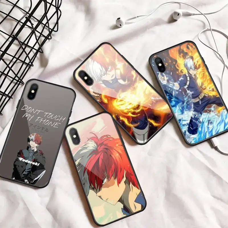 

My Hero Academia Todoroki Shoto Phone Case Tempered glass For iphone 6 7 8 plus X XS XR 11 12 13 PRO MAX mini