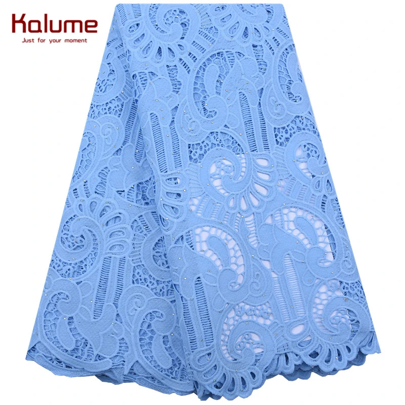 Ажурная кружевная ткань Kalume Африканский гипюровый шнур желтая вышивка