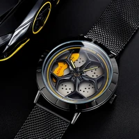 fashion men rim hub watch custom design car wristwatch stainless not printing racing wheel rim hub watch man relogio masculino