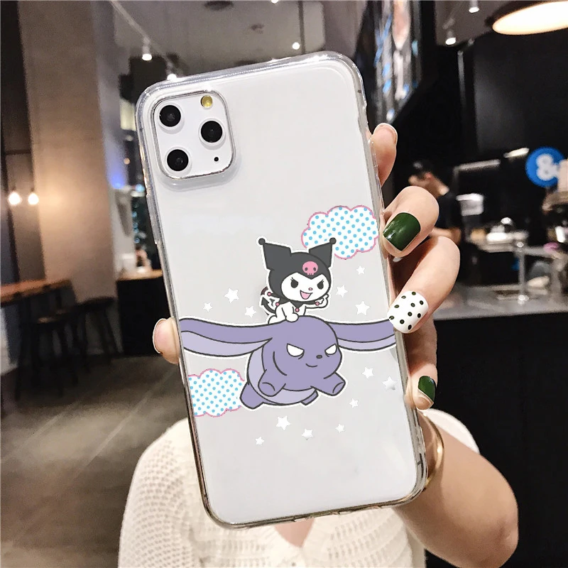 TPU Kuromi милый прозрачный мягкий силиконовый чехол для телефона из ТПУ для iPhone 5 SE 6s 7 8 Plus X XR XS Max 11 11Pro 11Pro Max - Цвет: TPU