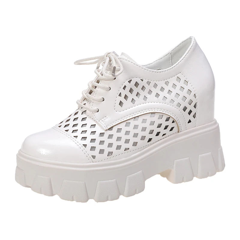 

Новинка; Повседневная обувь; Женская универсальная модная дышащая Летняя обувь на платформе, увеличивающая рост; Цвет белый; Moda Mujer