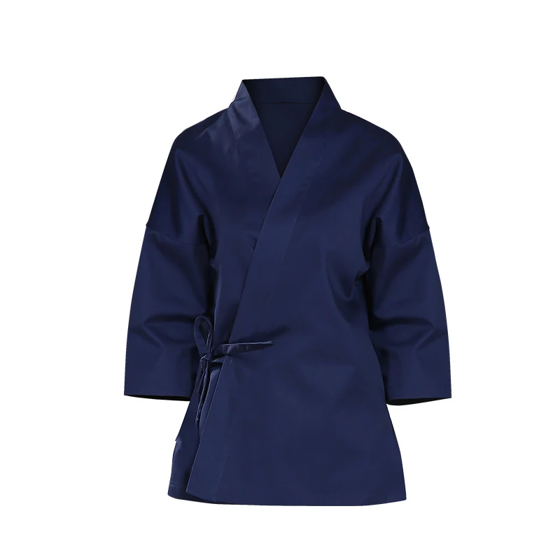 

Japanese sushi restaurant waiter work clothes restaurant restaurant iron plate burning chef's dressing sauce top girl