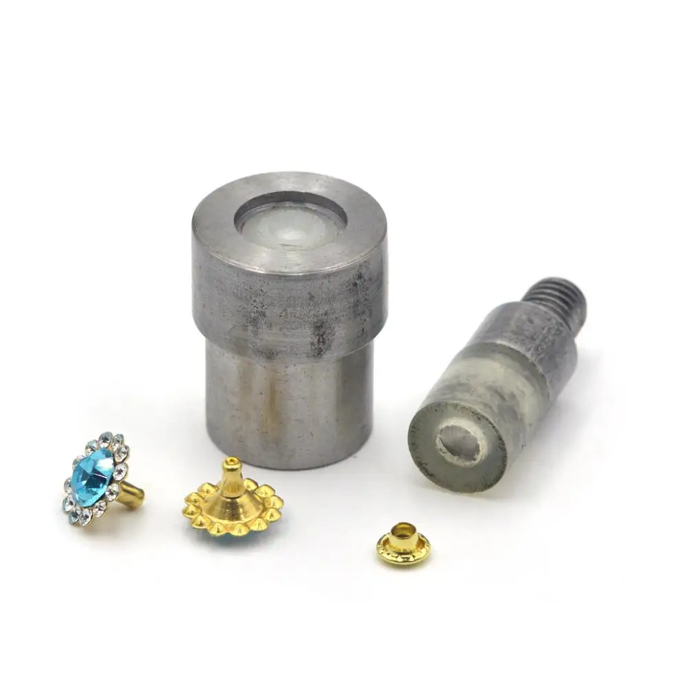 

KALASO 1Set Hand Press Die Mould Tool for 11mm Glass Crystal Double Cap Rivet