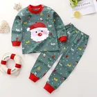 Детская одежда, Рождественский Пижамный костюм для маленьких девочек, милая одежда для отдыха, комплект из 2 предметов с длинным рукавом для маленьких мальчиков, Осенние комплекты для девочек