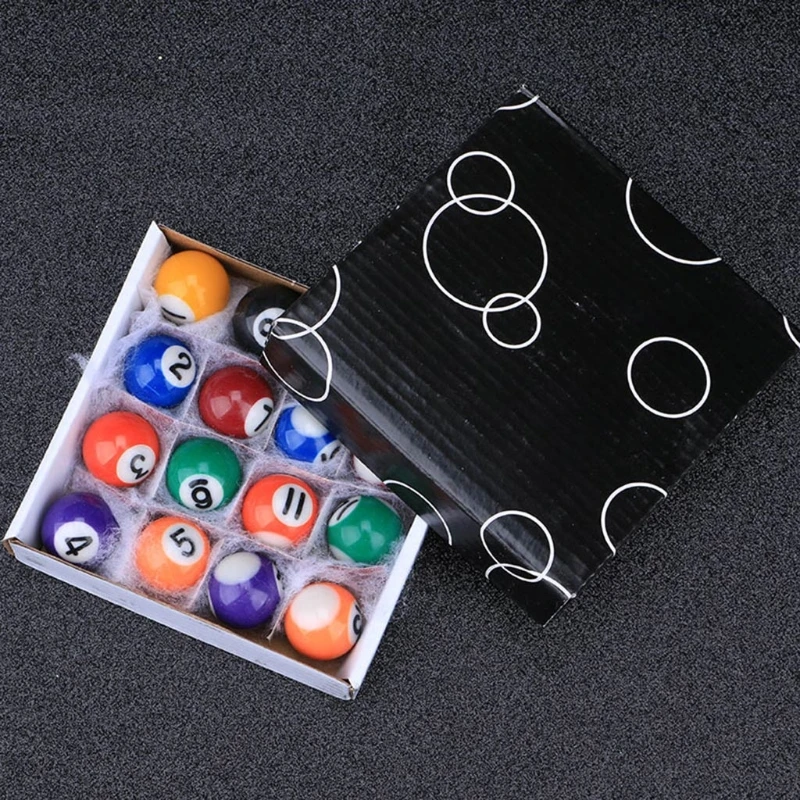 

16pcs 32/38mm Resin Mini Billiard Ball Children Toy Small Pool Cue Ball Full Set