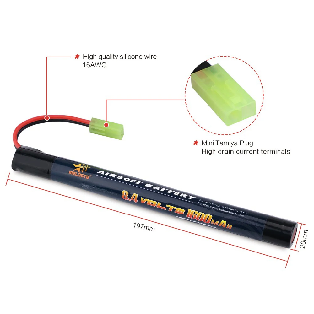 8 4 v 1600mAh мини аккумулятор NiMH Mini Tamiya соединитель в сборе для страйкбола Cyma AK47 Kalashnikov