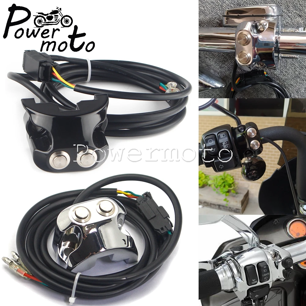

2 Button 3 Wire Handlebar Air Ride Switch Suspension Control Bar Switch For Harley Dyna Softai Sportster Street Glide Cafe Racer