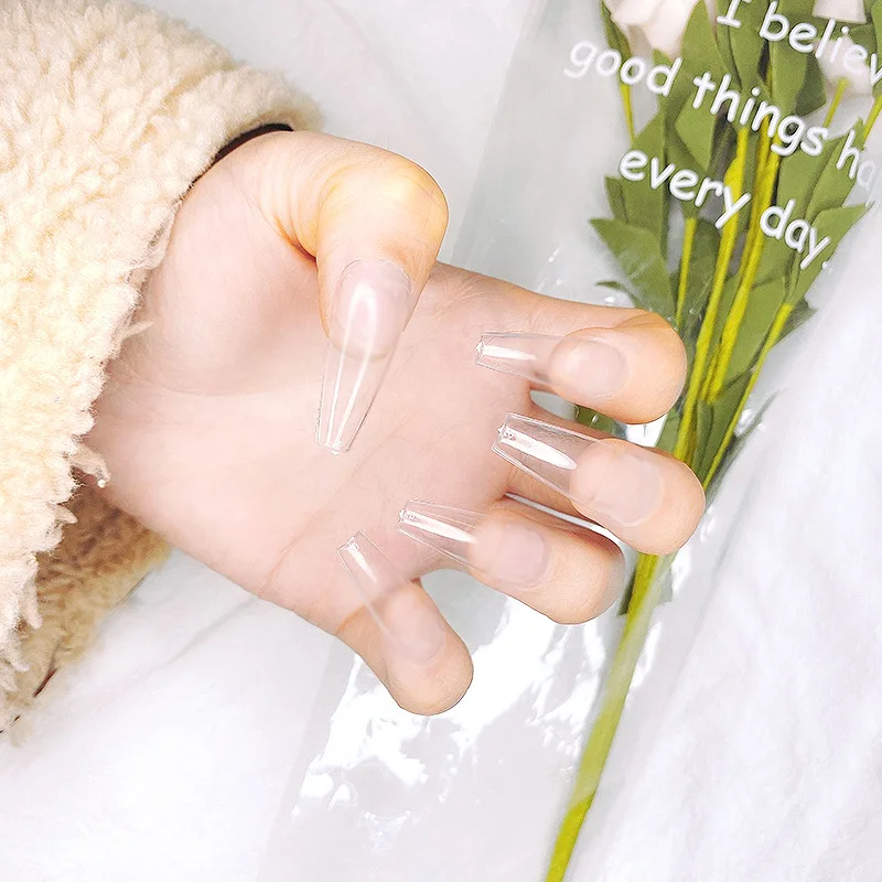 

Acrylic Nail 24PCS Ballerina Nail DIY Art Nail Decor Full Cover Nail Detachable Nails Extension Coffin False Nails French Nail