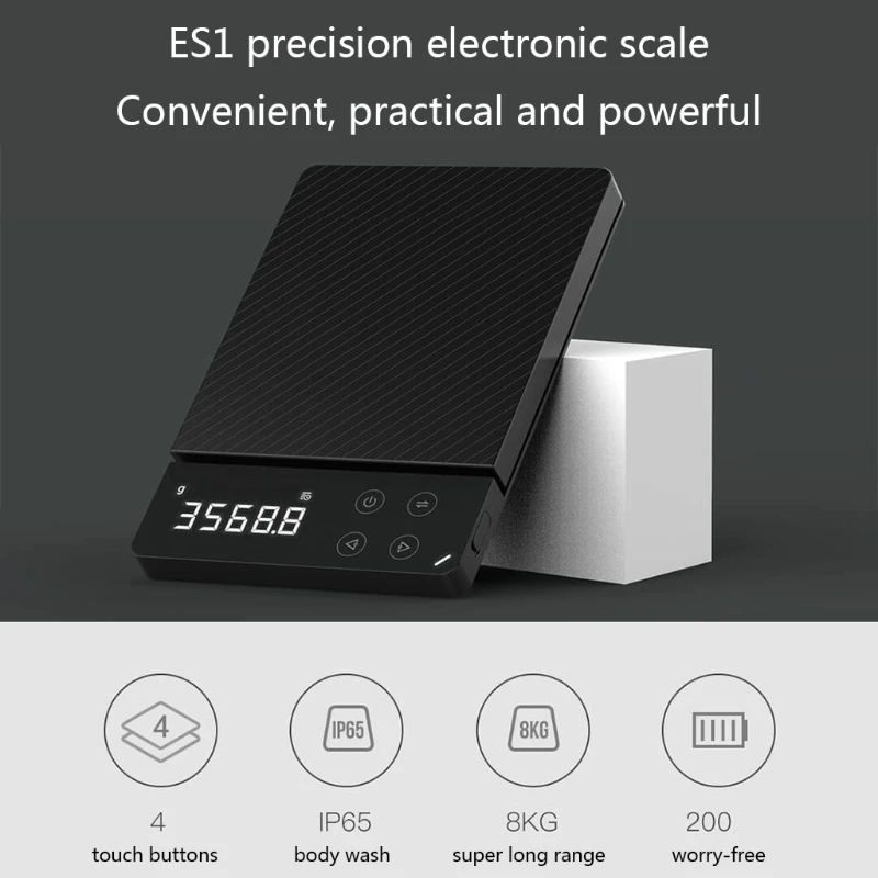 

ES1 0-8KG Household LCD Digital Electronic Scale Multi-function Backlit Food Weight Balance Scale for Kitchen