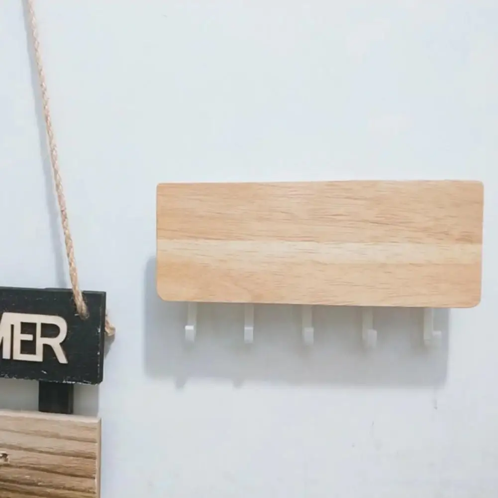 Настенная коробка для хранения с деревянным ключом из цельного дерева ABS и