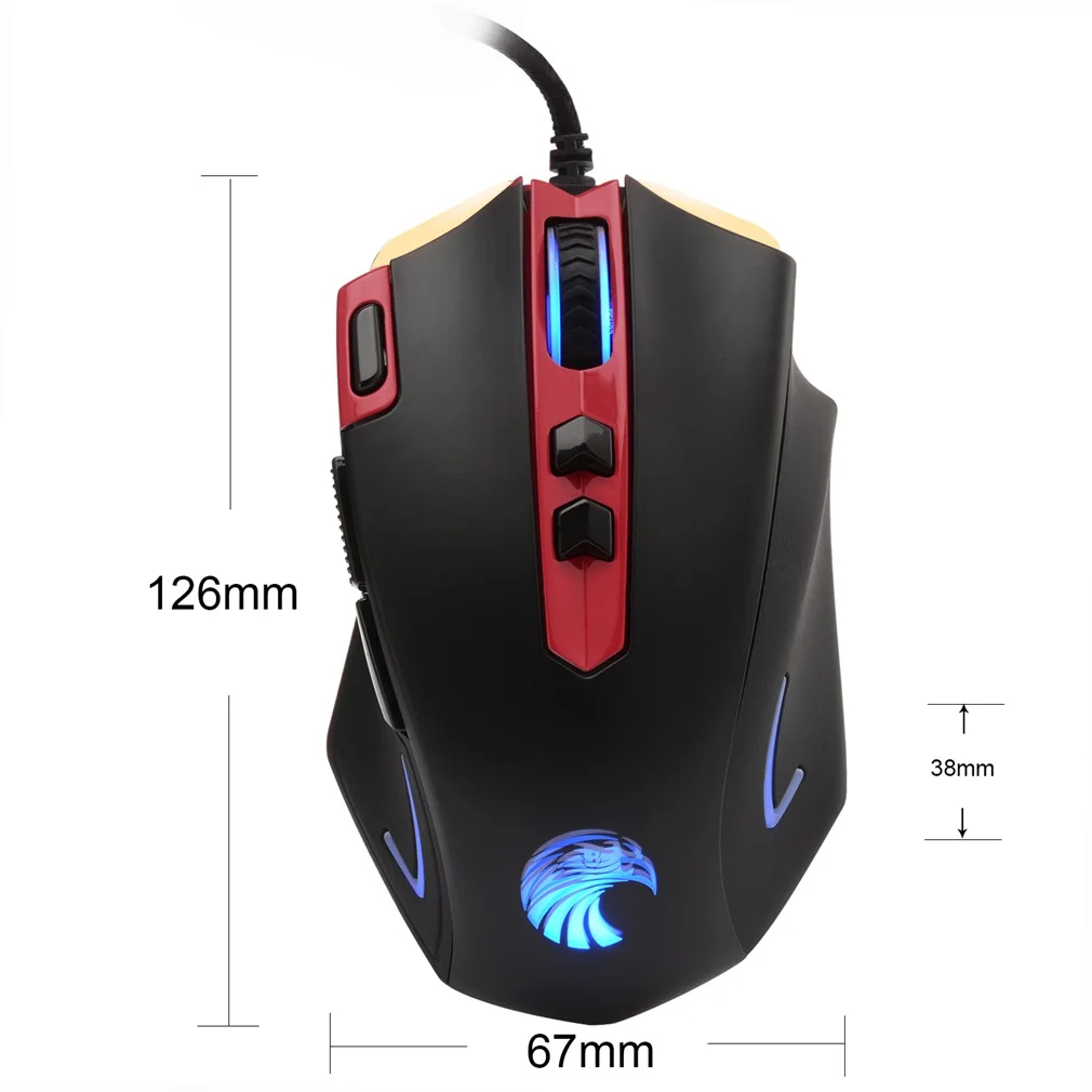 Игровая оптическая программируемая компьютерная мышь с металлическим