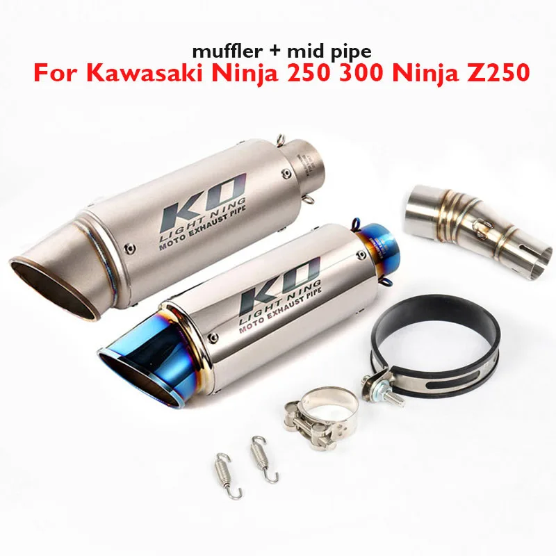 

Motorcycle Exhaust Tip System Muffler Escape Pipe Middle Connection Link Tube for Kawasaki Ninja 300 Ninja 250 Z250 2013-2016