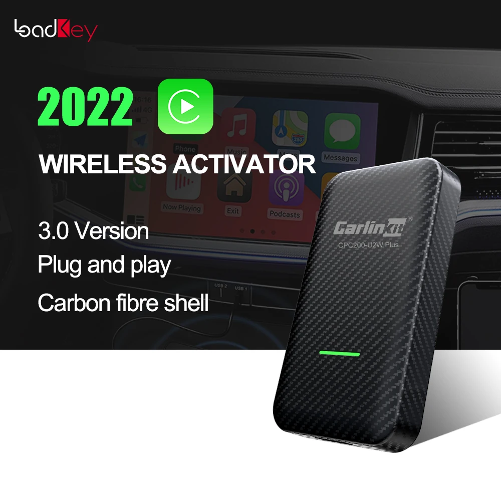 carlinkit 3 carplay wireless activator for mercedes mazda chevrolet citroen ford honda hyundai jeep kia toyota bmw carbon fiber free global shipping