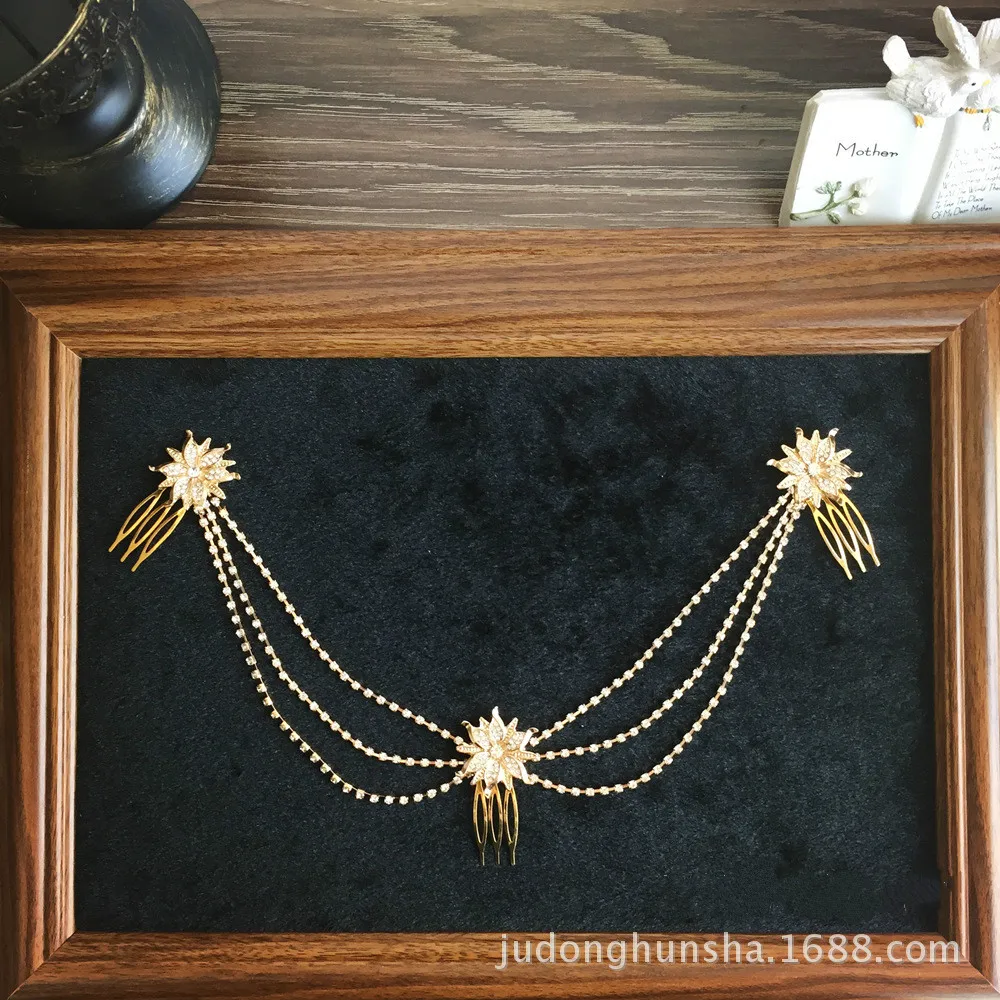 Свадебная тиара горный хрусталь Передняя цепь аксессуары для волос свадьбы