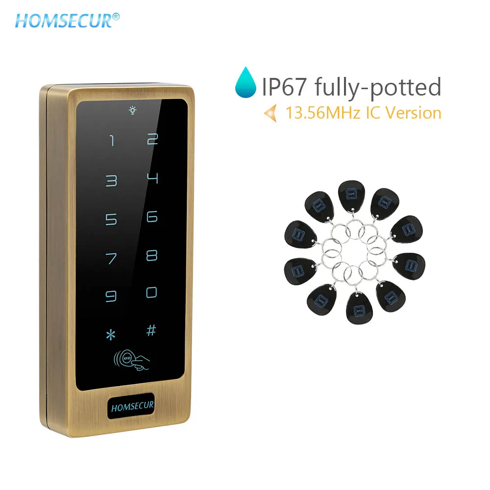 HOMSECUR K01CW B/K01CW S Автономный контроль доступа Лер сенсорной клавиатурой с 10 шт. 13 56