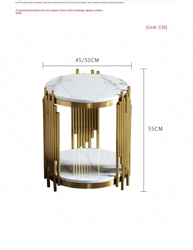 

Stainless Steel Gold Plated Modern Living Room Small Coffee Table Luxury Sofa Side Table Nordic Creative Round End Table