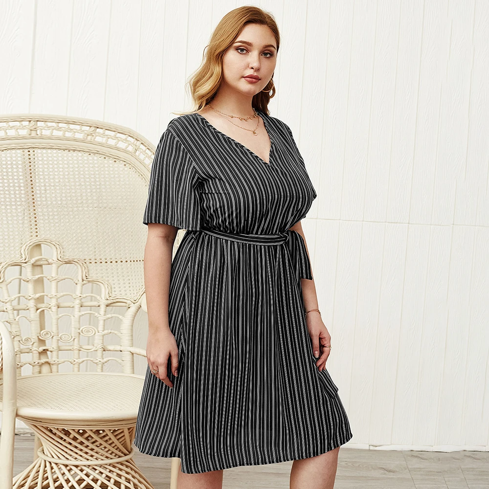 2021 большой Размеры женское платье летний комплект из футболки с короткими