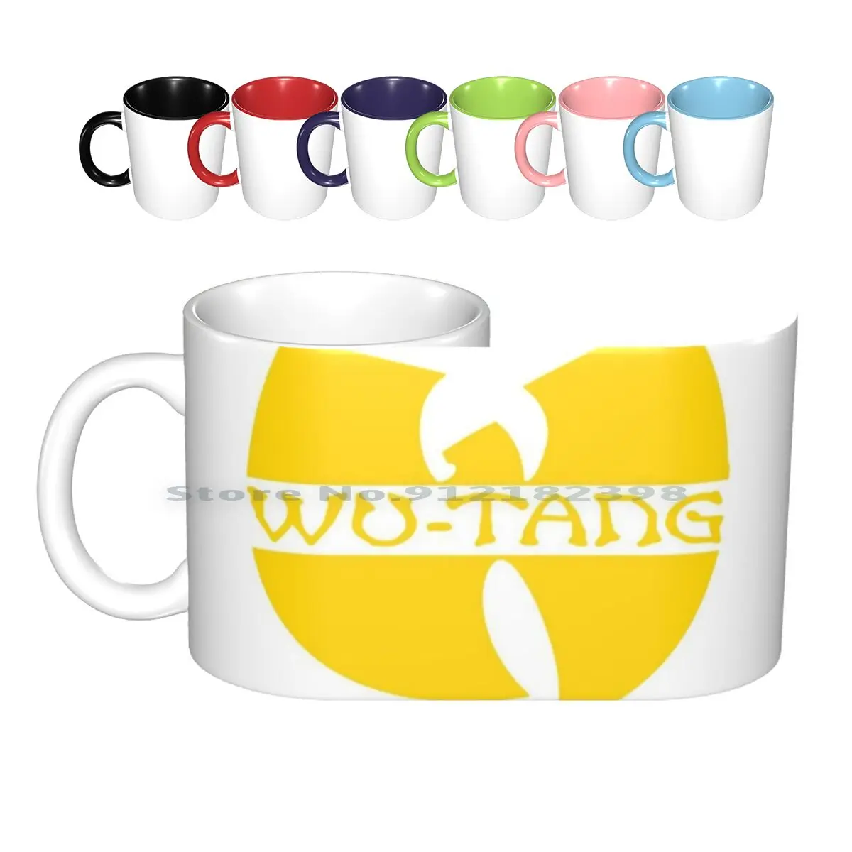 

Керамические кружки с логотипом, кофейные чашки, Кружка для молока и чая, кружка в стиле хип-хоп, рэп, желтый Танг, Wu, креативный тренд, винтаж...