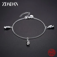 zdadan 925 sterling silver rose water drop pendant bracelet for woman charm wedding engagement fashion party jewelry