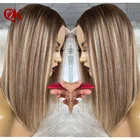 QueenKing волосы 13*6 кружевной передний парик 180% новый цвет Cami боб парик шелковистые прямые свободные части готовые бразильские человеческие волосы Remy