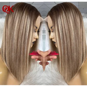 QueenKing волосы 13*6 кружевной передний парик 180% новый цвет Cami боб парик шелковистые прямые свободные части готовые бразильские человеческие волосы Remy