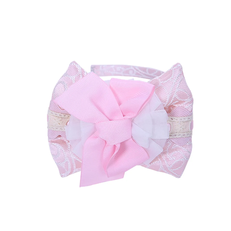 Pettigirl Girls повязки на голову розового цвета изысканный девочек и повязка на голову ручной работы для девочек аксессуары для детей; подарок на день рождения