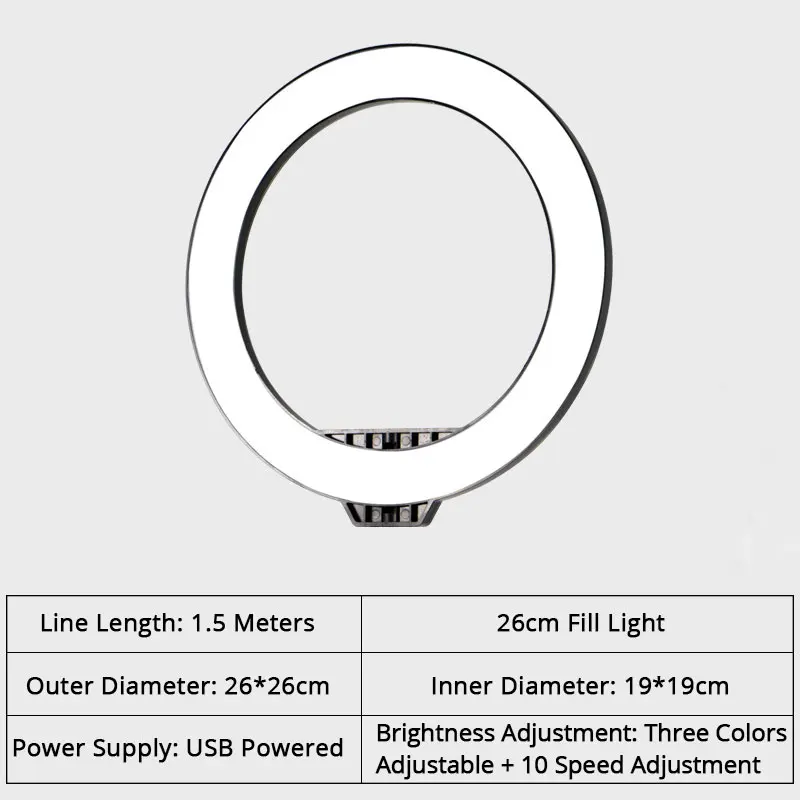 

MAMEN 10 inch Ring Light Fill Lamp Overhead Bracket Soft Light jewelry broadcast live light shooting SLR photo lamp CD50 T03