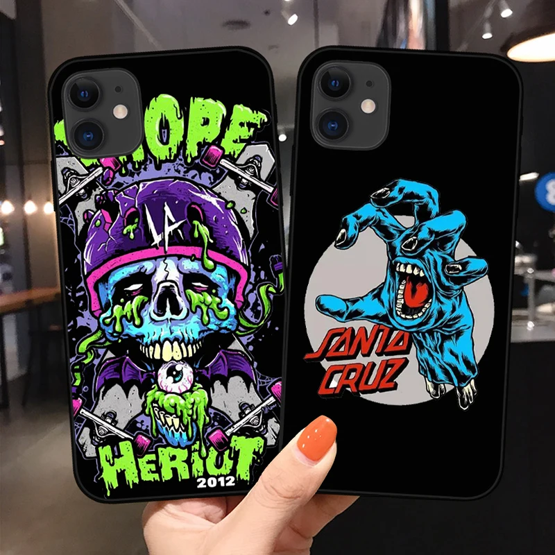 

Santa Cruz Skateboards Art Phone Cover For iPhone 11 12 13 Pro Max X XR XS Max 6 6S 7 8 Plus 13Mini SE20 Soft Silicone TPU Case