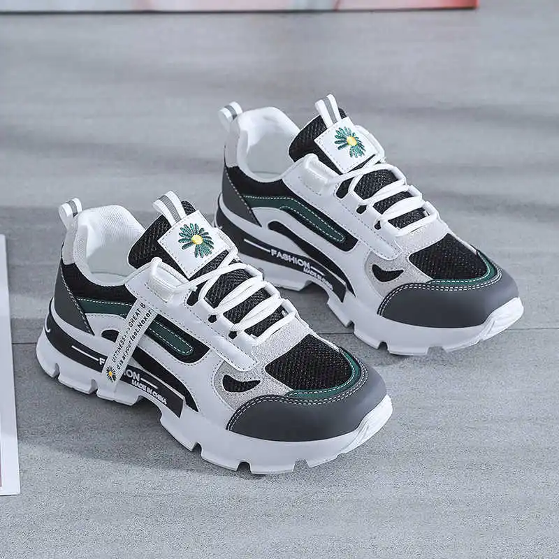 

women's sports shoes, thick sole, breathable, mixed color, informal, 2021