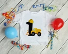 Детские футболки для мальчиков, детские топы с коротким рукавом и экскаватором, детская модная футболка для мальчиков, рубашка для строительства и дня рождения