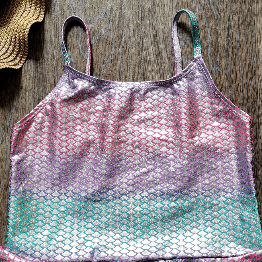 От 2 до 10 лет Купальник для девочек Цельный Детский купальный костюм Русалочки