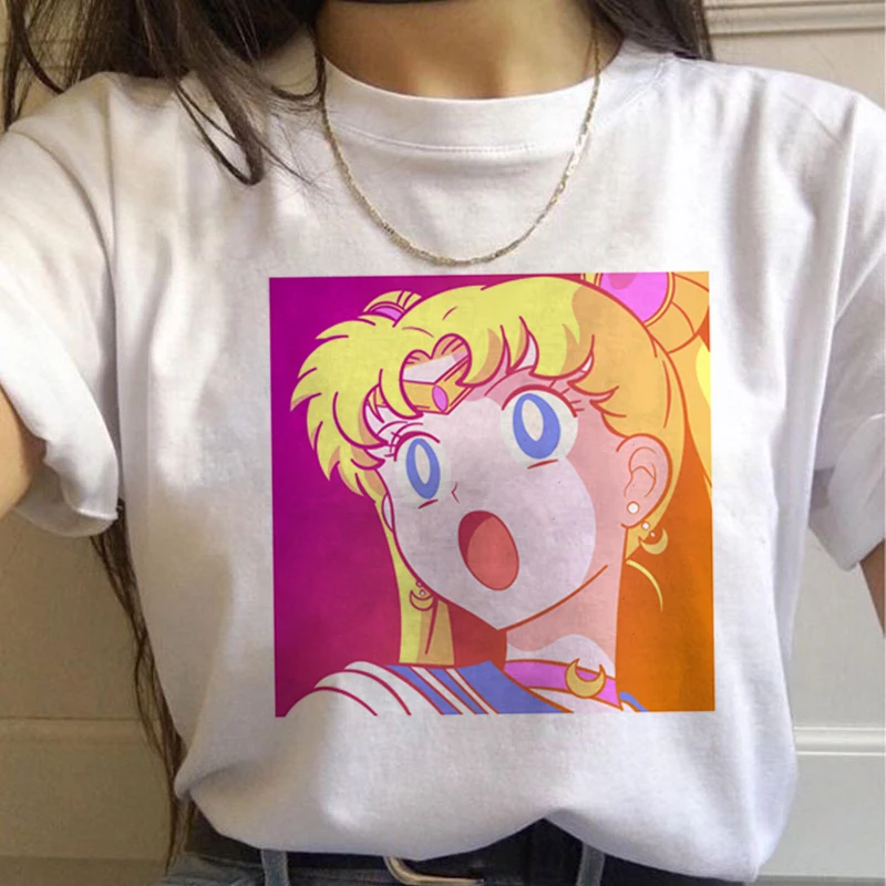 7531 Vaporwave эстетическое 90s модные футболки для женщин Harajuku Ullzang футболки Графический Забавный мультфильм футболка Топ-безрукавка в уличном стиле женский - Цвет: 7531