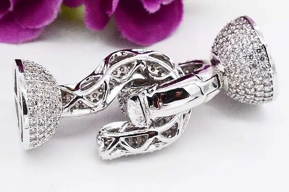 

free shipping Jewelry 11-12 mm natural south sea baroque white pearl bracelet micro inlay zircon crystal