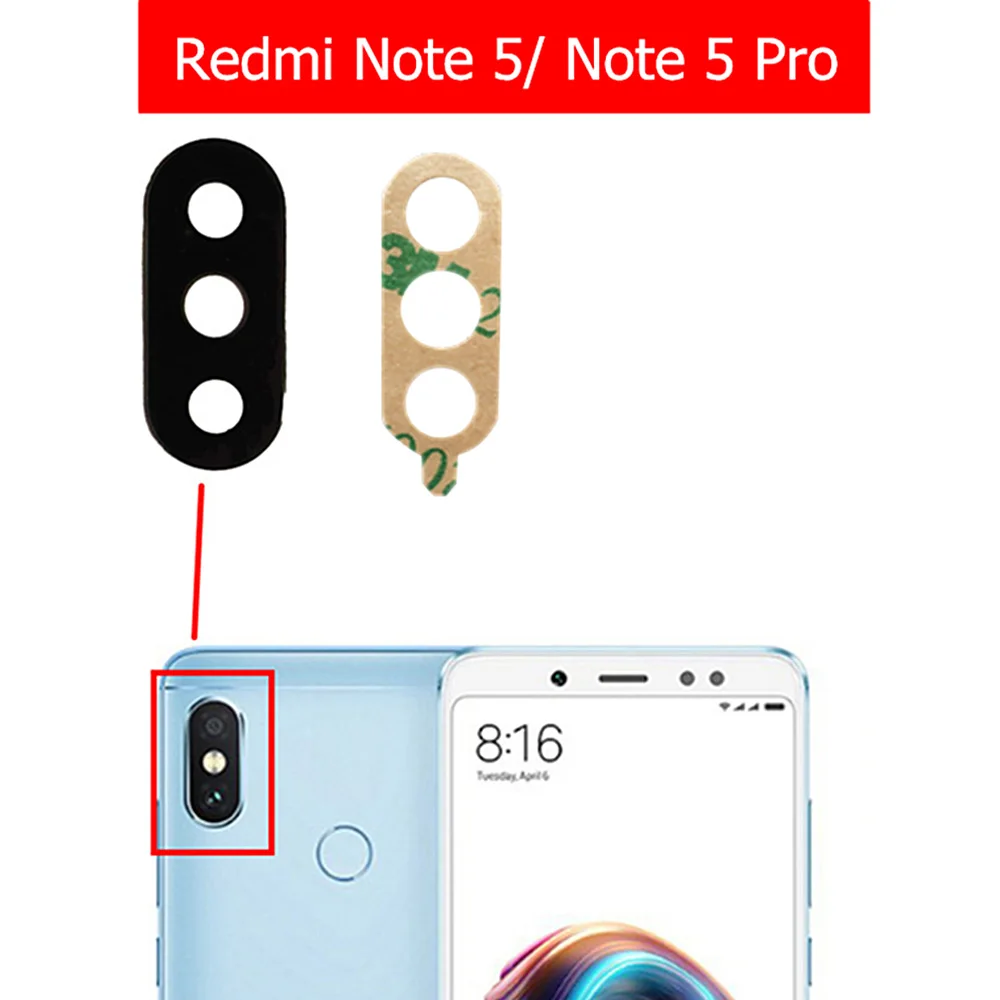 Стеклянный объектив для камеры Redmi 6 2 шт. стеклянный задней с клеем замена ремонт