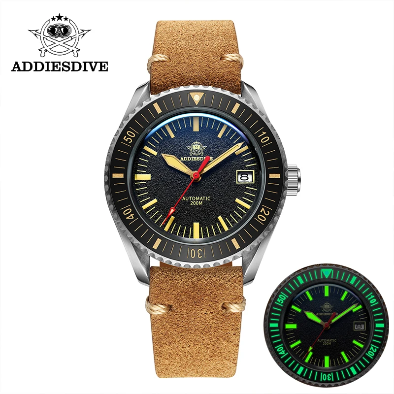 

AddiesDive New AD2105 Automatic Mechanical Watch Sapphire Crystal 200m Diving C3 Luminous Watch Ceramic Bezel NH35 Men's Watches