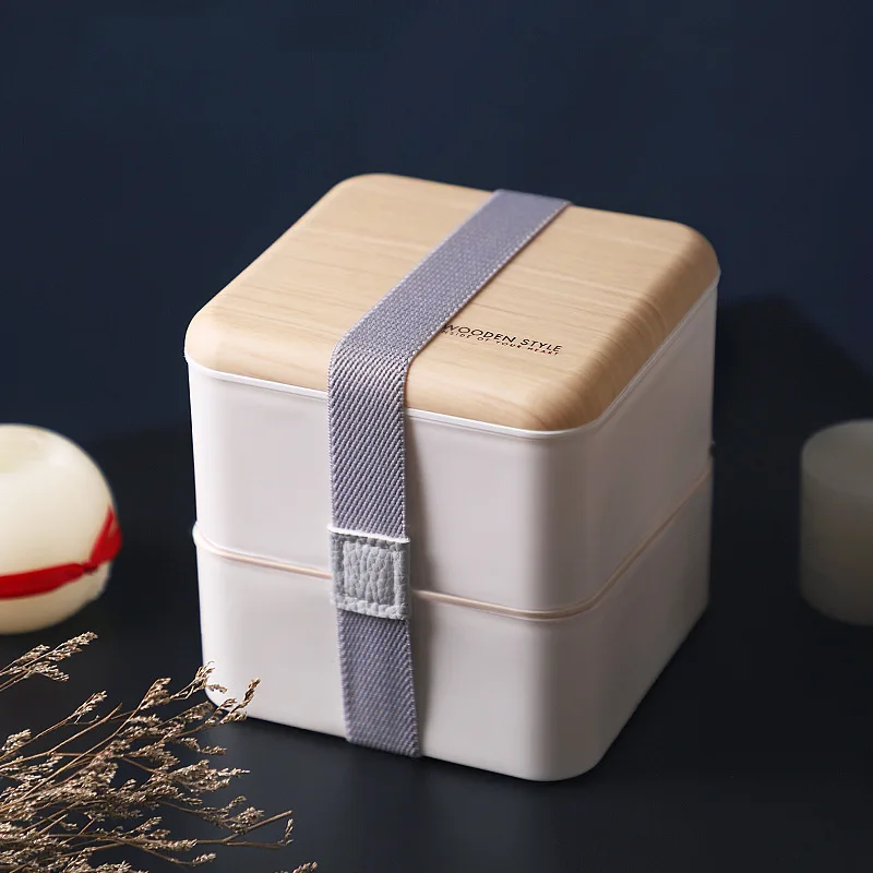 Health Lunch Box High Capacity Double Layer With Cutlery Food Container Outdoor Office School Portable Bento Set 1400ml | Дом и сад