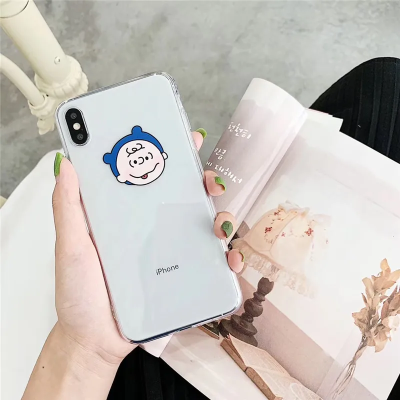 Японский kawaii Чарли коричневый пара чехол для телефона X XR XS Max Мягкий силиконовый